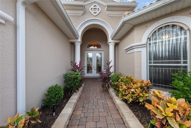 doorway to property with french doors