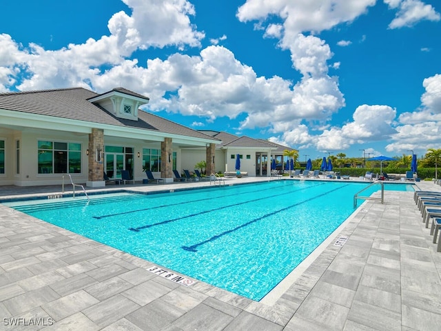 view of pool with a patio