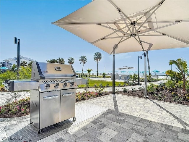 view of patio featuring area for grilling