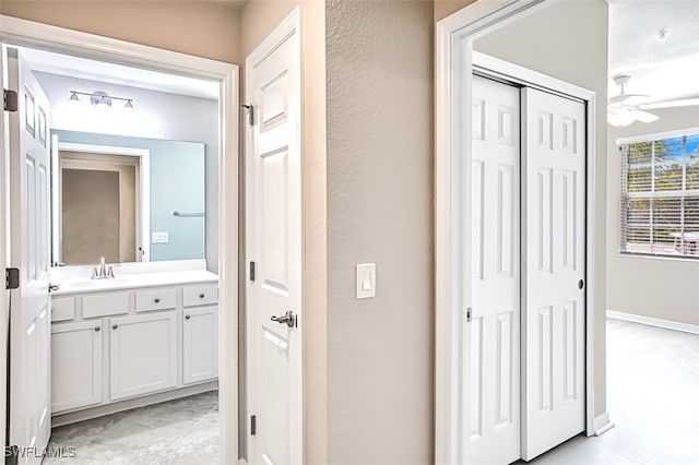 hallway with sink