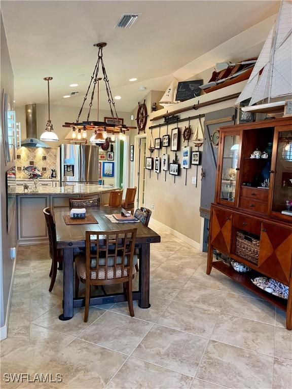 view of dining room