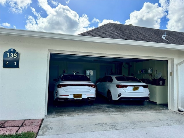 view of garage