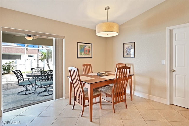 dining room featuring light tile patterned flooring