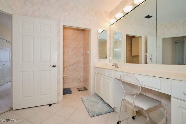 bathroom featuring vanity and tile patterned floors