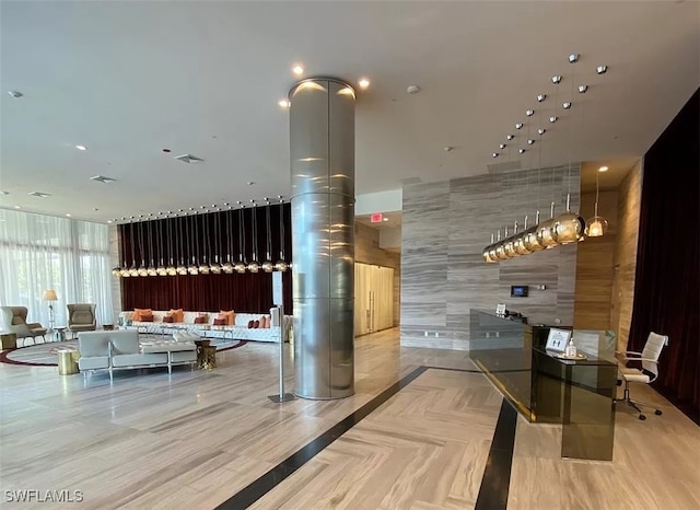 common area featuring expansive windows