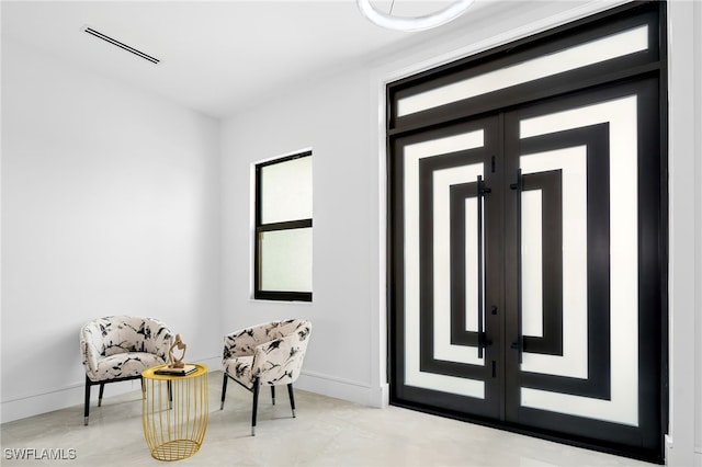 foyer entrance with french doors