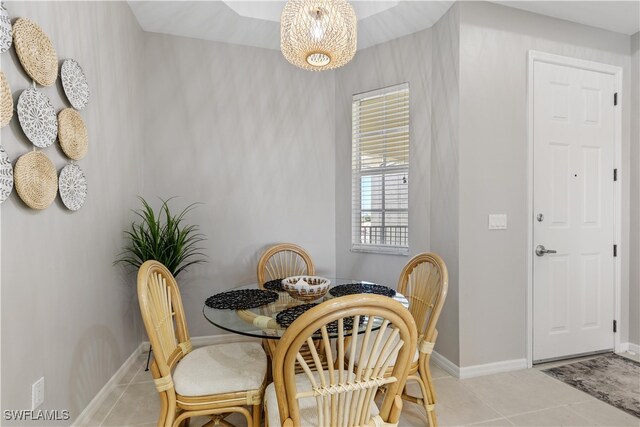 dining room featuring light tile patterned flooring