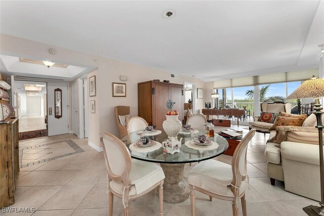 view of tiled dining space