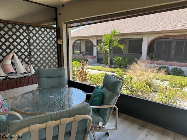 view of sunroom