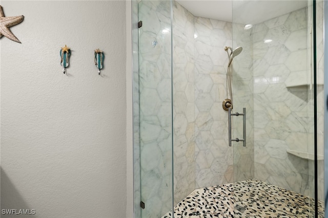 bathroom featuring walk in shower