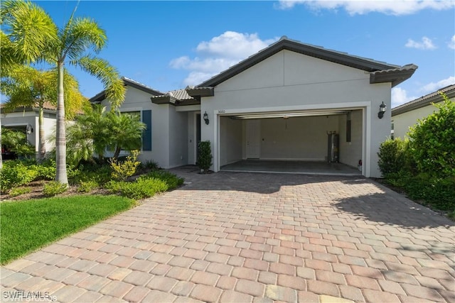 view of front of house with a garage