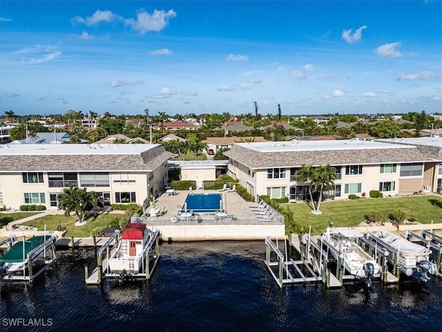 4231 SE 19th Pl Unit 1J, Cape Coral, FL 33904 - aerial view of property and surrounding area with a nearby body of water