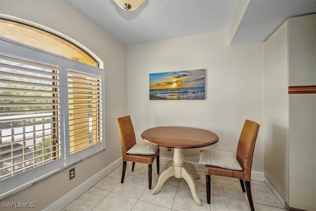 view of tiled dining area