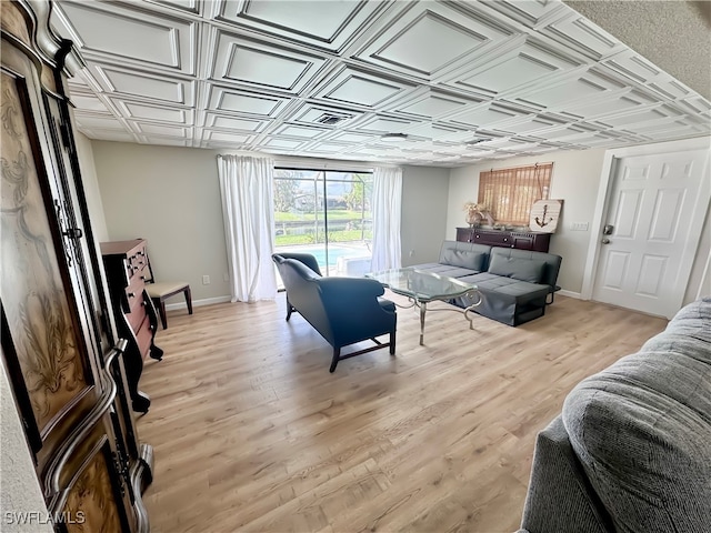 living room with light wood-type flooring