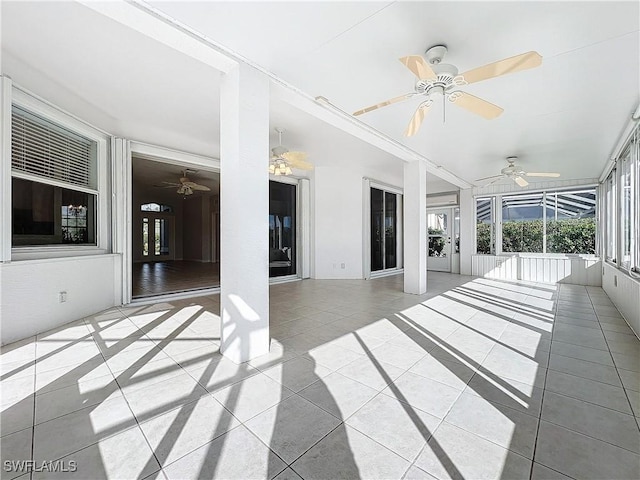 view of unfurnished sunroom