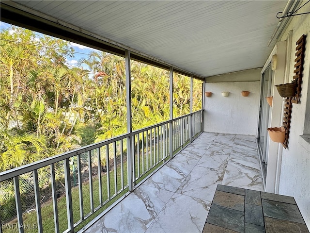 view of unfurnished sunroom