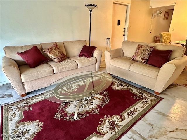 2828 Jackson St Unit F-7, Fort Myers, FL 33901 - living area with marble finish floors