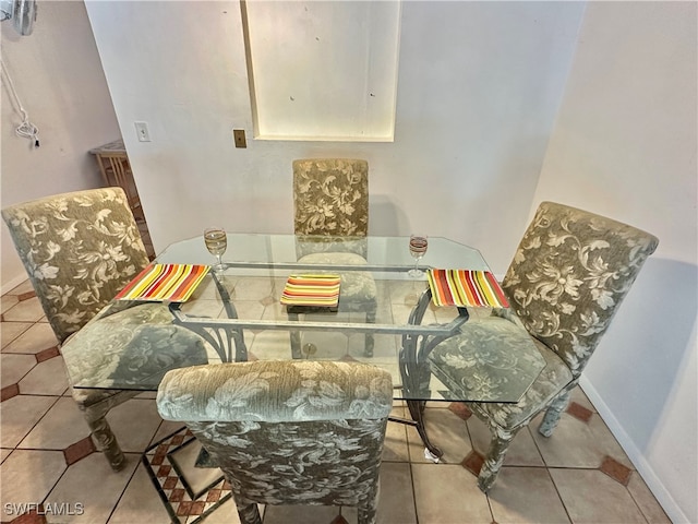 view of tiled dining room