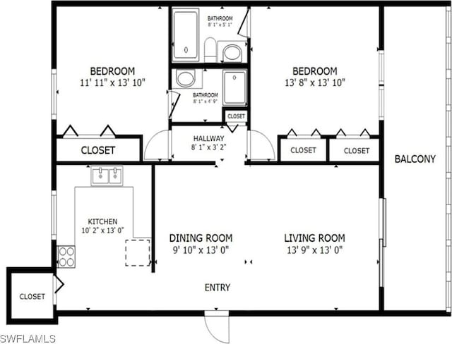 2828 Jackson St Unit F-7, Fort Myers, FL 33901 - home floor plan