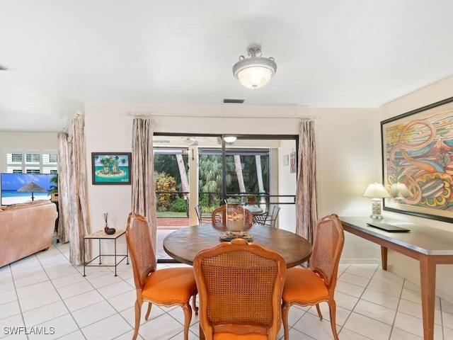 view of tiled dining area