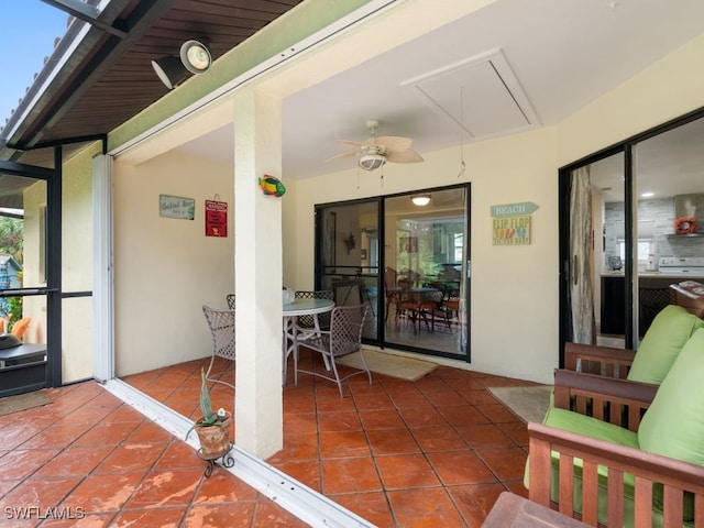 view of patio / terrace with ceiling fan