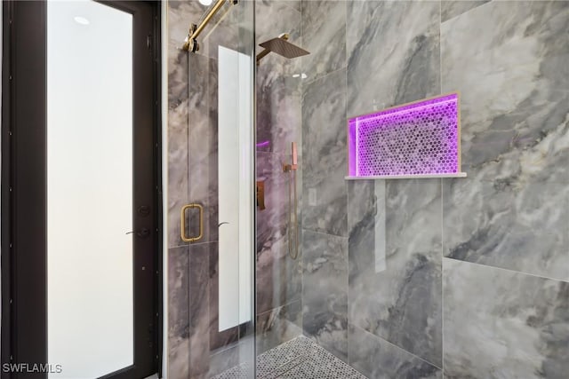 bathroom featuring walk in shower