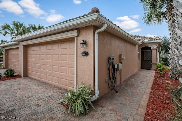 view of home's exterior featuring a garage