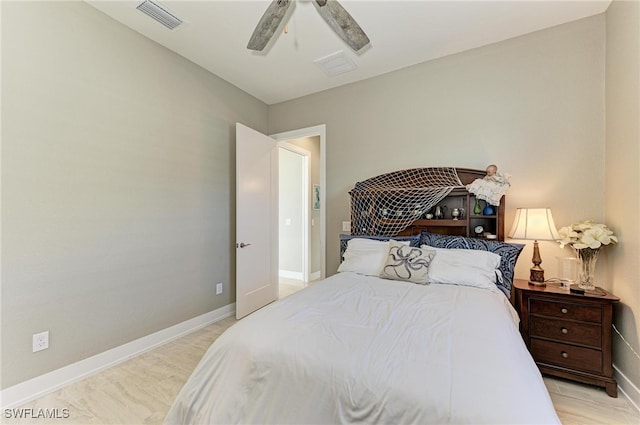 bedroom featuring ceiling fan