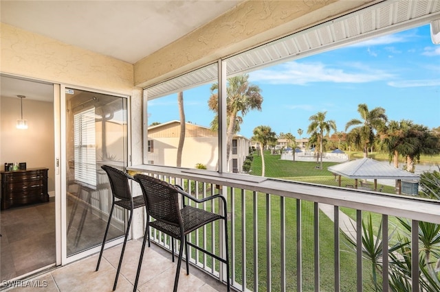 view of sunroom