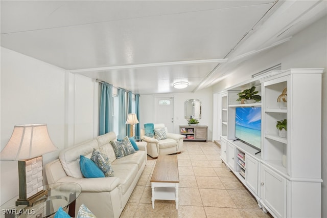 view of tiled living room