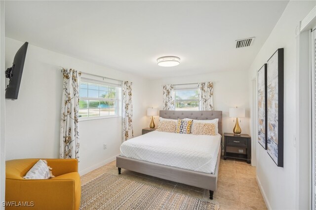 view of tiled bedroom