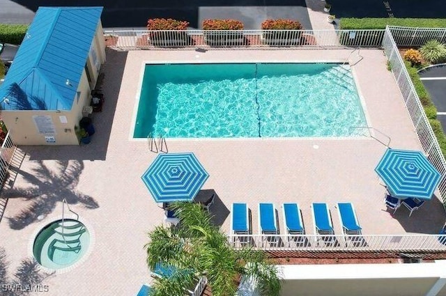 view of pool with a patio