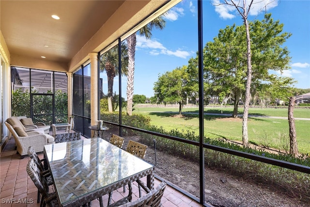 view of unfurnished sunroom