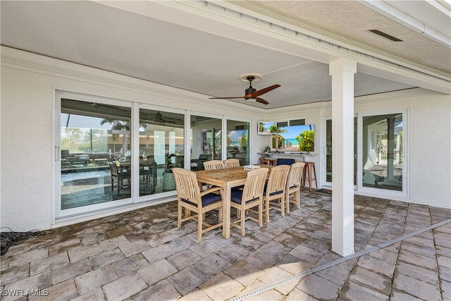 view of patio / terrace with ceiling fan