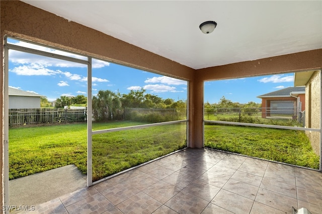 view of unfurnished sunroom