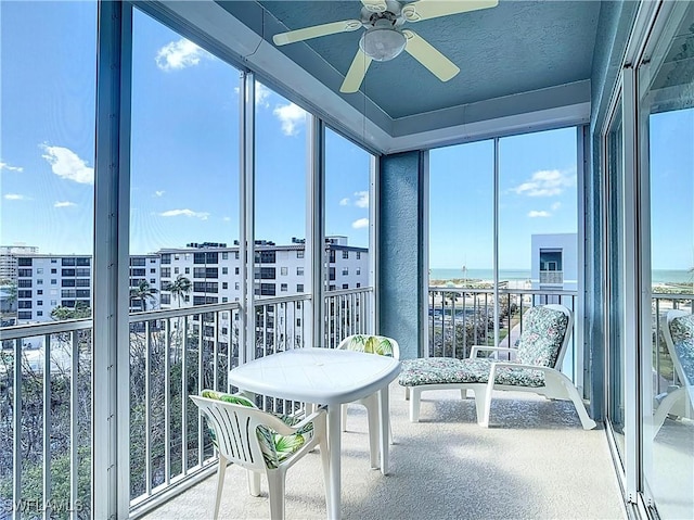 22700 Island Pines Way Unit 503, Fort Myers Beach, FL 33931 - sunroom / solarium featuring a water view
