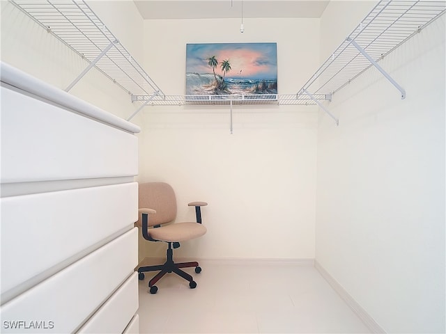 view of walk in closet