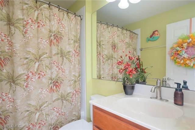 bathroom with toilet and vanity