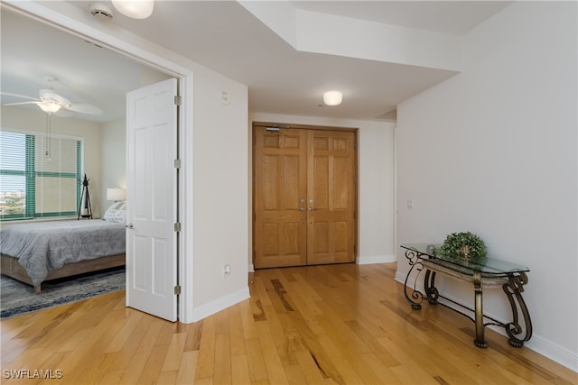 interior space with hardwood / wood-style flooring