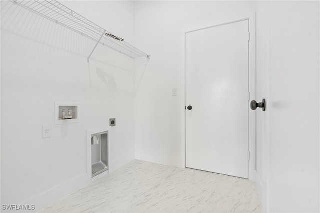 clothes washing area featuring washer hookup and hookup for an electric dryer