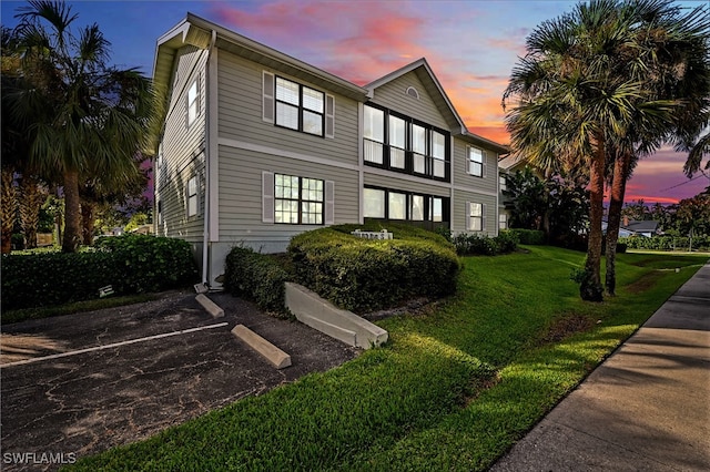 exterior space with a lawn