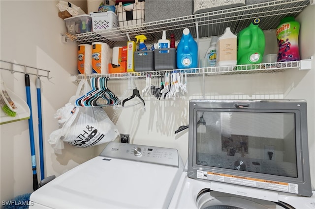 laundry room featuring washer and dryer