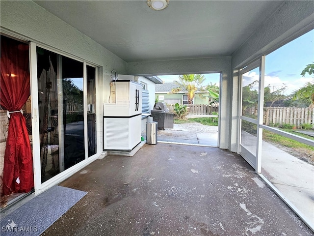 view of unfurnished sunroom