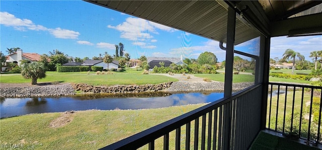 balcony with a water view