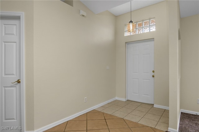 view of tiled entrance foyer