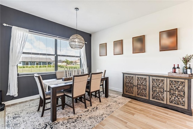 dining room with light wood-type flooring