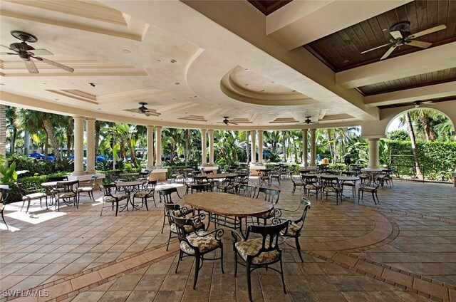 view of patio / terrace with ceiling fan