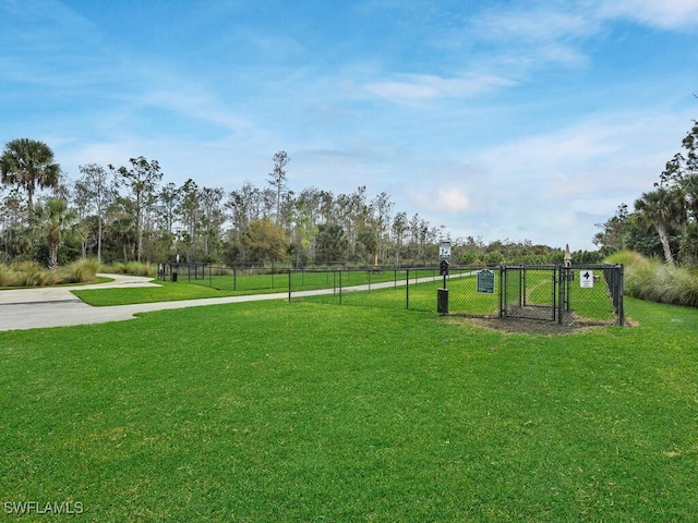 view of property's community featuring a lawn