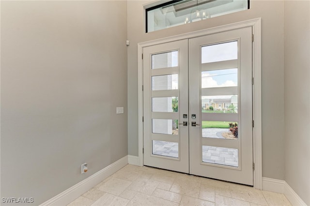 entryway with french doors