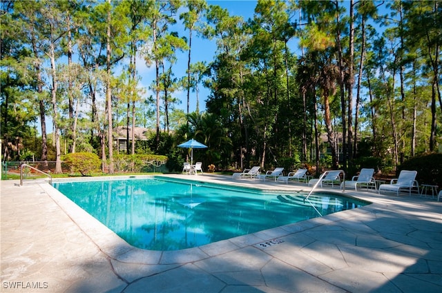 view of pool with a patio area